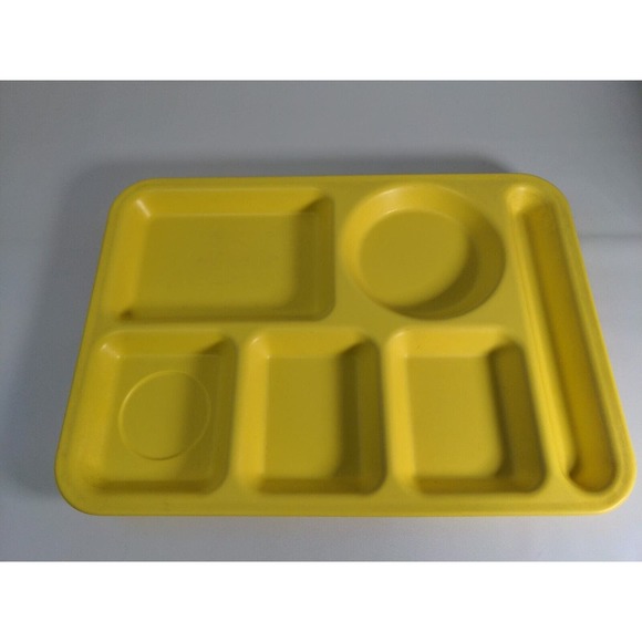 4 Vintage Arrowhead Stack Lunch cafeteria Trays USA MADE Cleveland OH Yellow - Picture 5 of 10